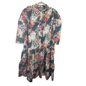 Vintage Coffee Coats By Saybury Pearl Snap House Coat Robe Dress Sz Large USA